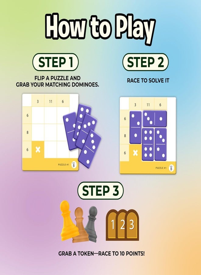 The Uzzle Uzzle Games - Sudonumo Domino - 24 Dominoes, 120 Puzzles, Multi-Level Difficulty (A-D), 2-4 Players, Ages 6+ - Fast-Paced Mind Games - Travel Games for Family Fun - Image 4